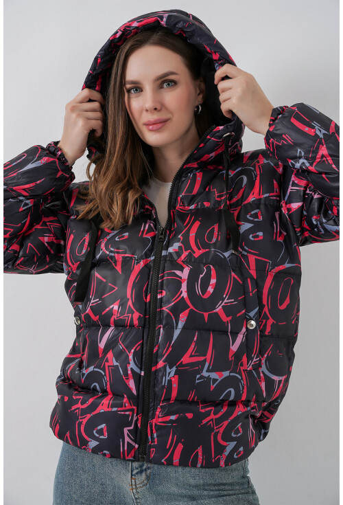 5125 Patterned Puffer Coat