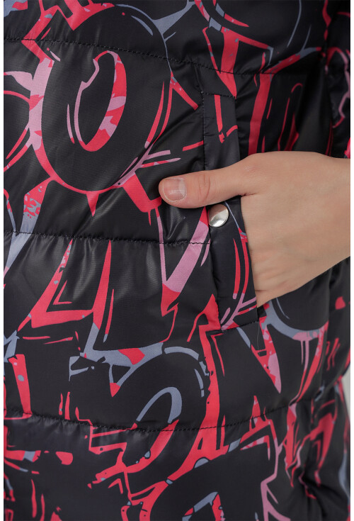 5125 Patterned Puffer Coat