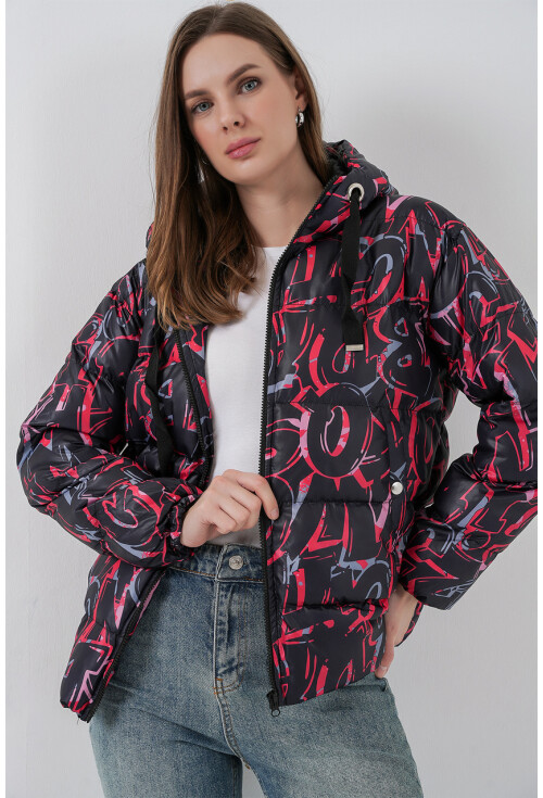 5125 Patterned Puffer Coat