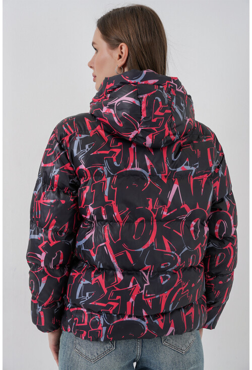 5125 Patterned Puffer Coat