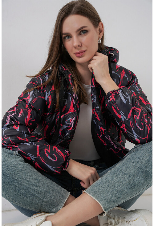 5125 Patterned Puffer Coat