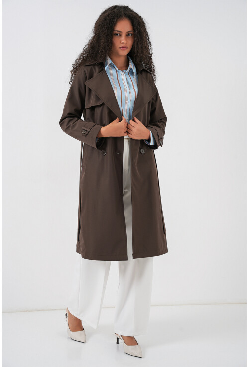 5918 Kruvaze Yaka Trençkot