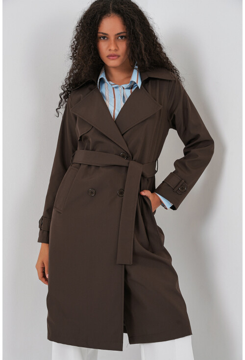 5918 Kruvaze Yaka Trençkot