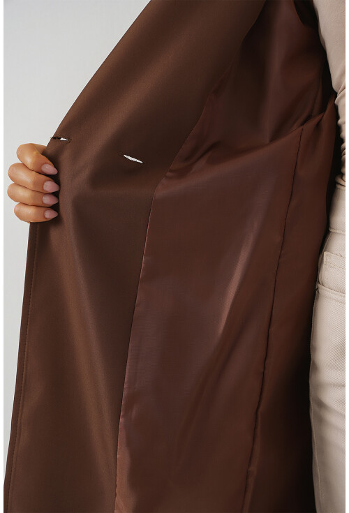 9104 Lined Double-Breasted Trench Coat