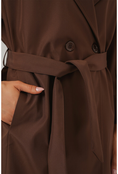 9104 Lined Double-Breasted Trench Coat