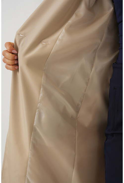 9104 Lined Double-Breasted Trench Coat