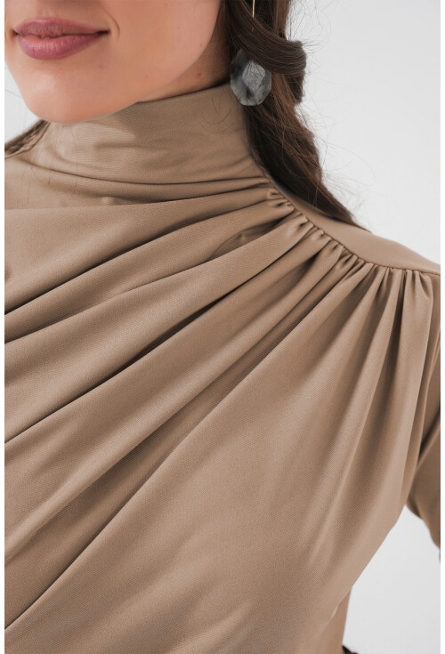 925 Büzgü Detaylı Sandy Bluz