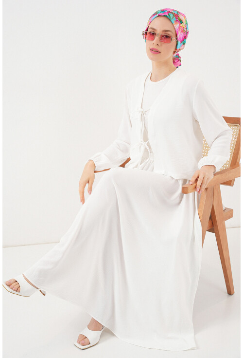 Kadın Ayrobin Kimono Etek İkili Takım 8047