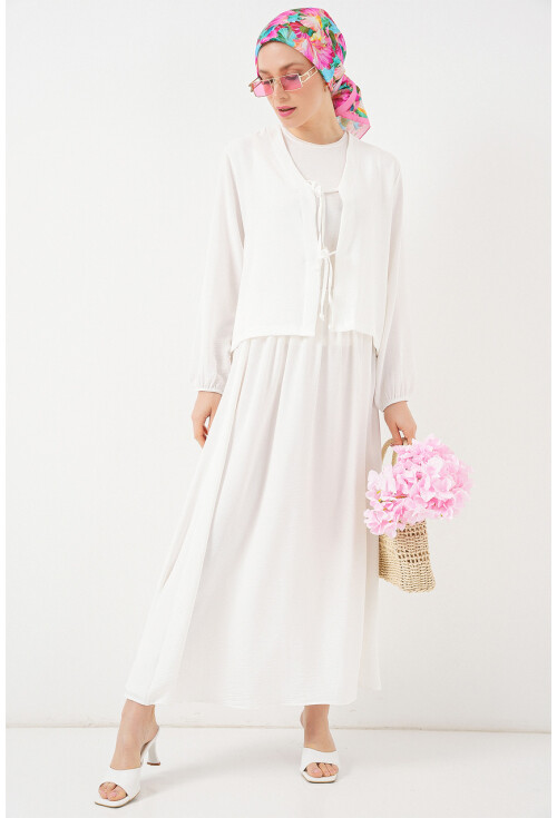 Kadın Ayrobin Kimono Etek İkili Takım 8047