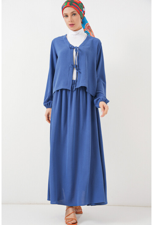 Kadın Ayrobin Kimono Etek İkili Takım 8047