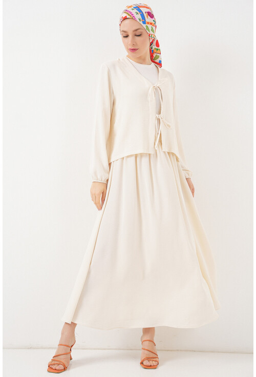 Kadın Ayrobin Kimono Etek İkili Takım 8047