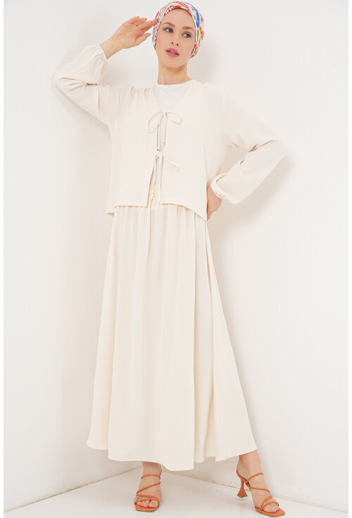 Kadın Ayrobin Kimono Etek İkili Takım 8047