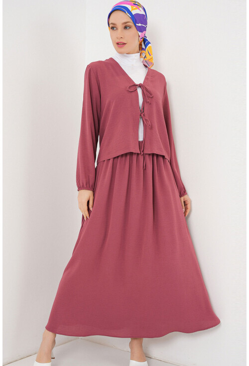 Kadın Ayrobin Kimono Etek İkili Takım 8047