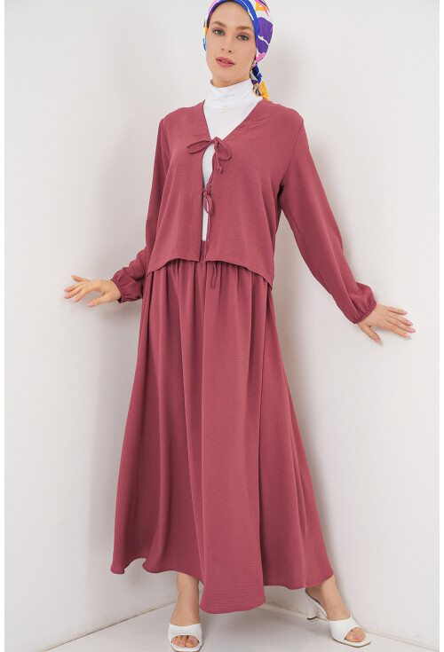 Kadın Ayrobin Kimono Etek İkili Takım 8047