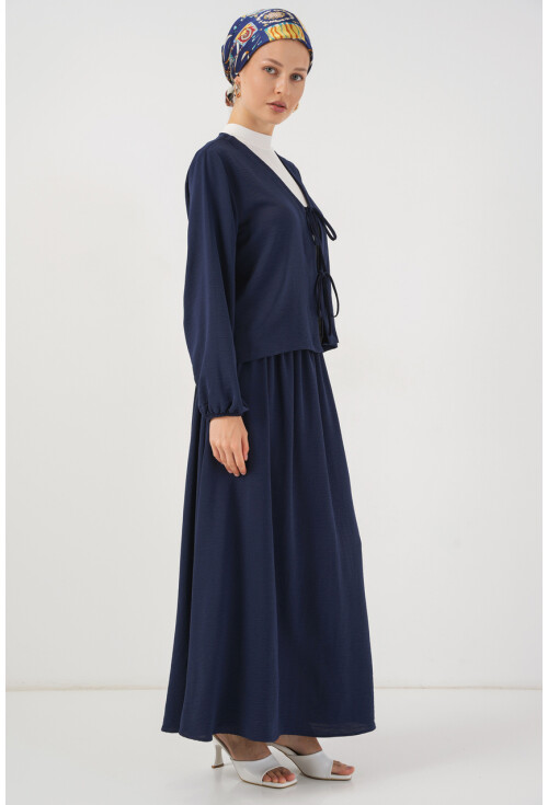 Kadın Ayrobin Kimono Etek İkili Takım 8047