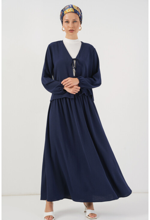 Kadın Ayrobin Kimono Etek İkili Takım 8047