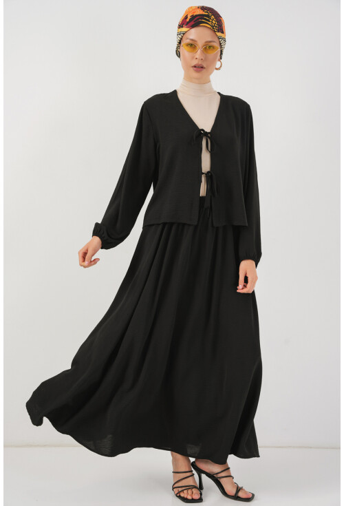 Kadın Ayrobin Kimono Etek İkili Takım 8047