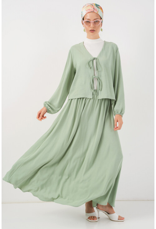 Kadın Ayrobin Kimono Etek İkili Takım 8047