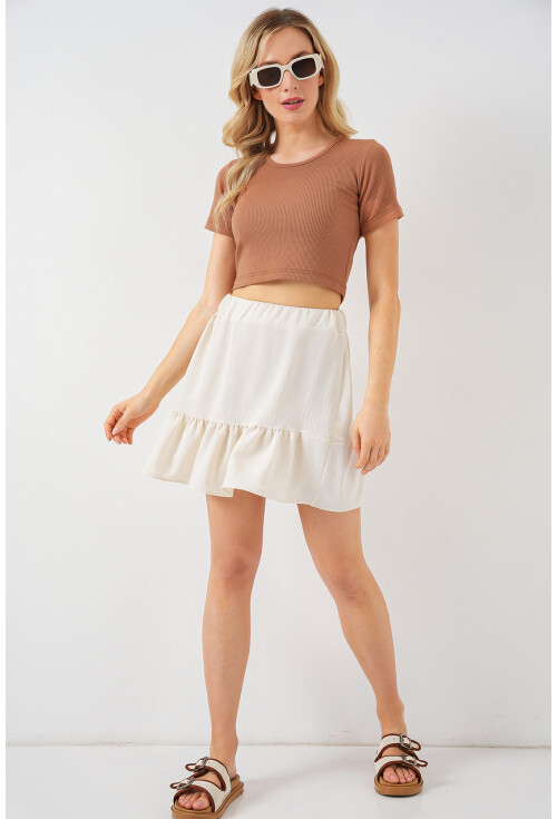 Kadın Ayrobin Mini Etek 8054