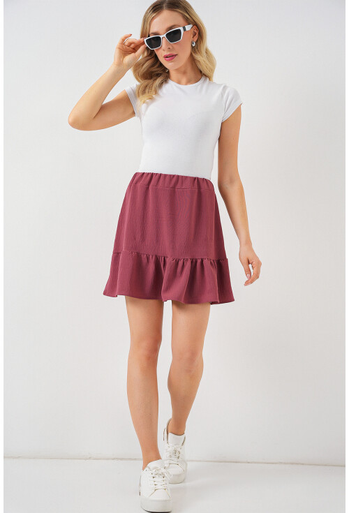 Kadın Ayrobin Mini Etek 8054