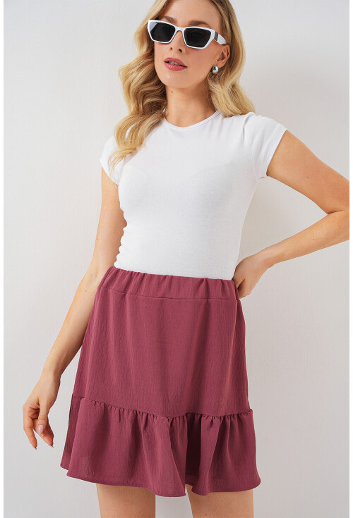 Kadın Ayrobin Mini Etek 8054