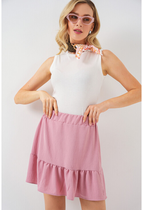 Kadın Ayrobin Mini Etek 8054