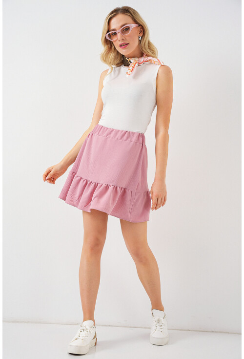 Kadın Ayrobin Mini Etek 8054