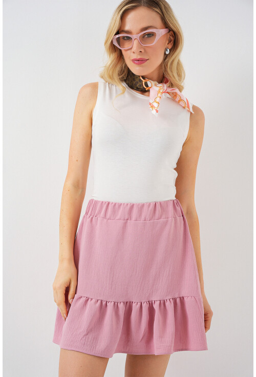 Kadın Ayrobin Mini Etek 8054