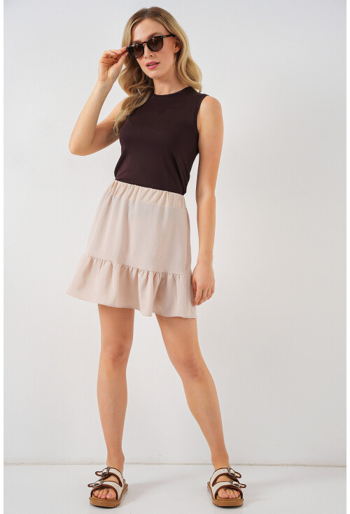 Kadın Ayrobin Mini Etek 8054