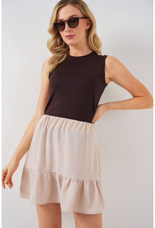 Kadın Ayrobin Mini Etek 8054