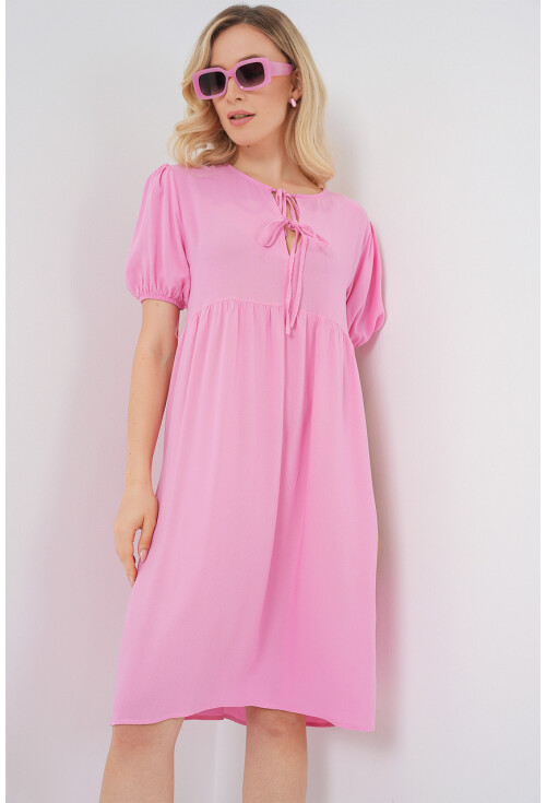 Kadın Bağcıklı Midi Elbise 2575