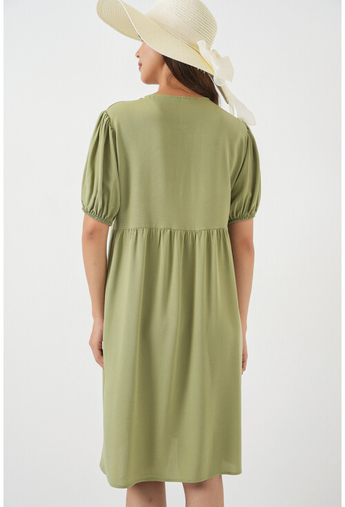 Kadın Bağcıklı Midi Elbise 2575