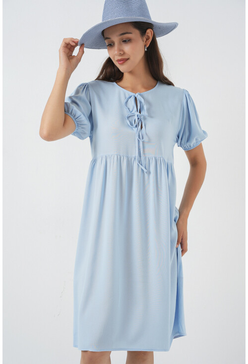 Kadın Bağcıklı Midi Elbise 2575