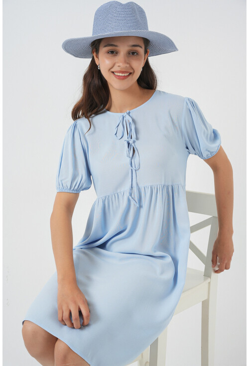 Kadın Bağcıklı Midi Elbise 2575