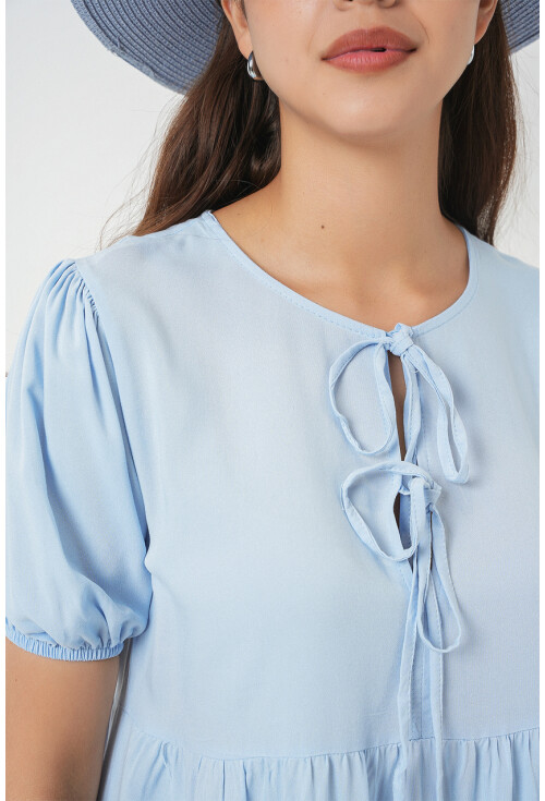 Kadın Bağcıklı Midi Elbise 2575