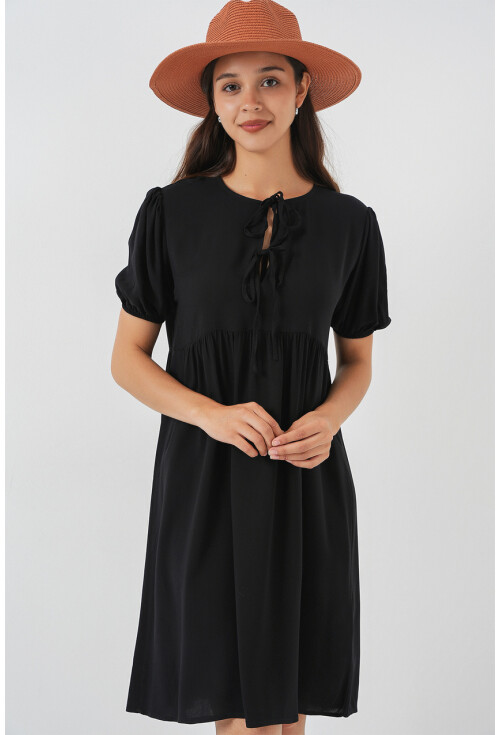 Kadın Bağcıklı Midi Elbise 2575