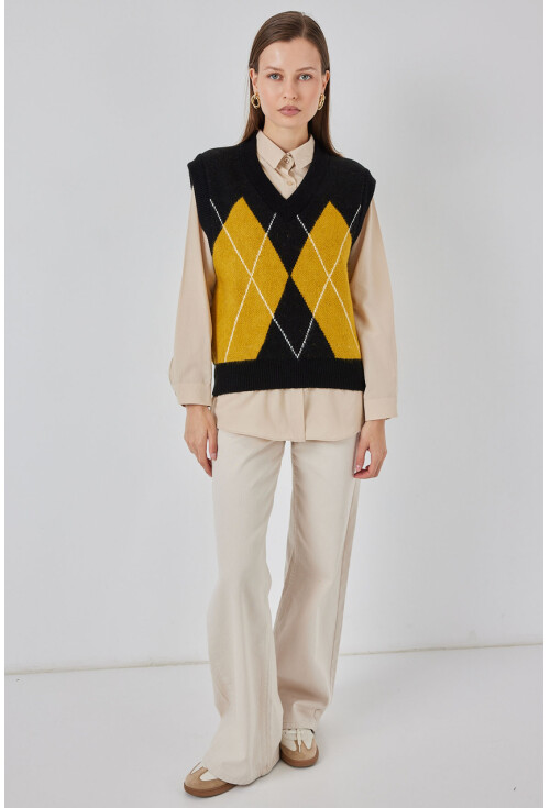 Kadın Baklava Desenli Süveter 15940