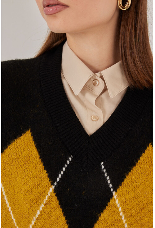 Kadın Baklava Desenli Süveter 15940