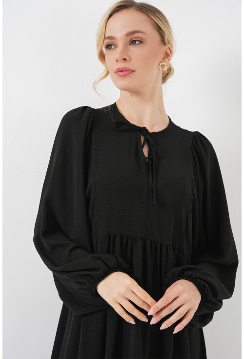 Kadın Balon Kol Uzun Tesettür Elbise 2464