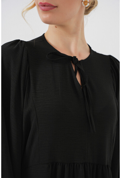 Kadın Balon Kol Uzun Tesettür Elbise 2464