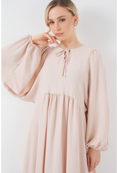 Kadın Balon Kol Uzun Tesettür Elbise 2464