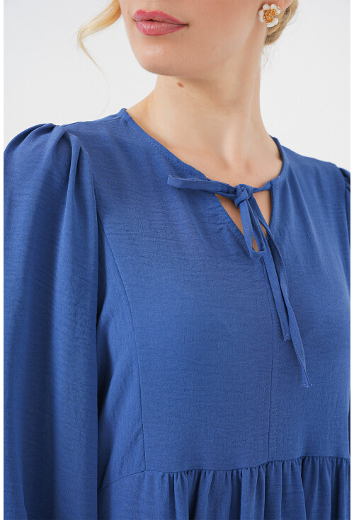 Kadın Balon Kol Uzun Tesettür Elbise 2464