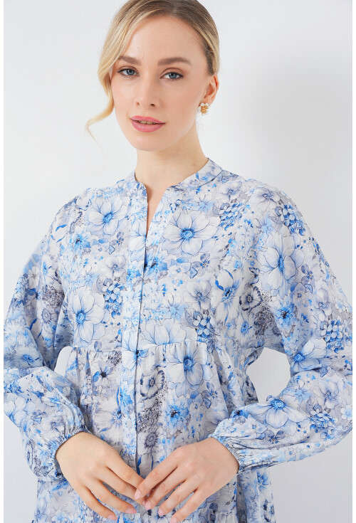 Kadın Desenli Tesettür Elbise 2583