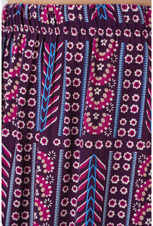 Kadın Desenli Uzun Etek 8053