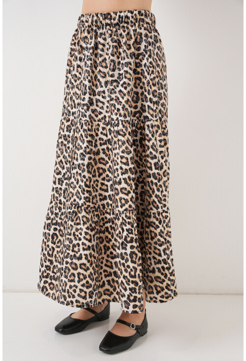 Kadın Desenli Uzun Etek 8053