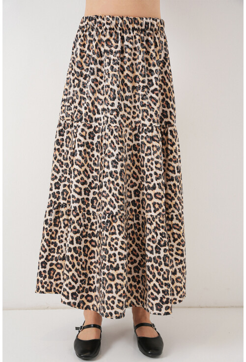 Kadın Desenli Uzun Etek 8053