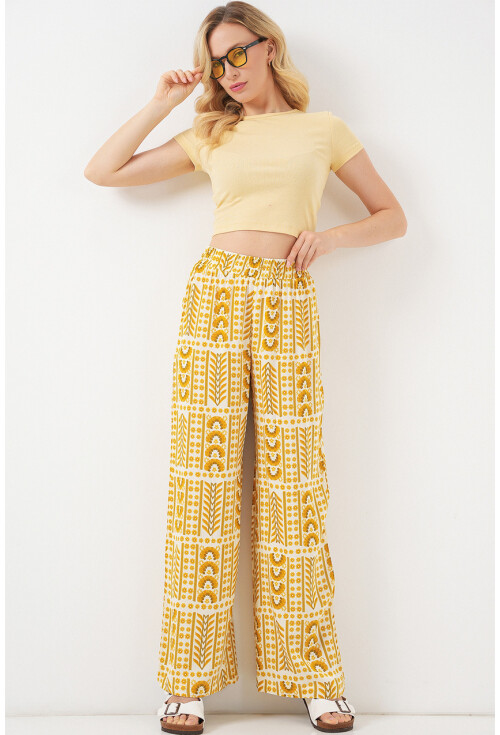 Kadın Desenli Viskon Pantolon 6749