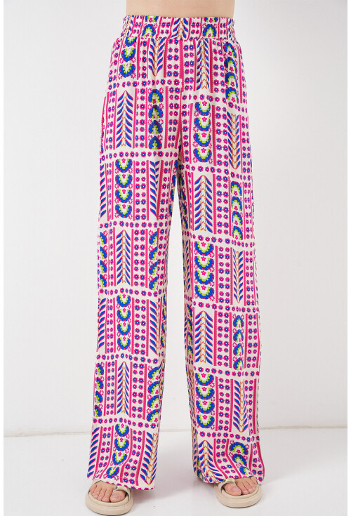 Kadın Desenli Viskon Pantolon 6749