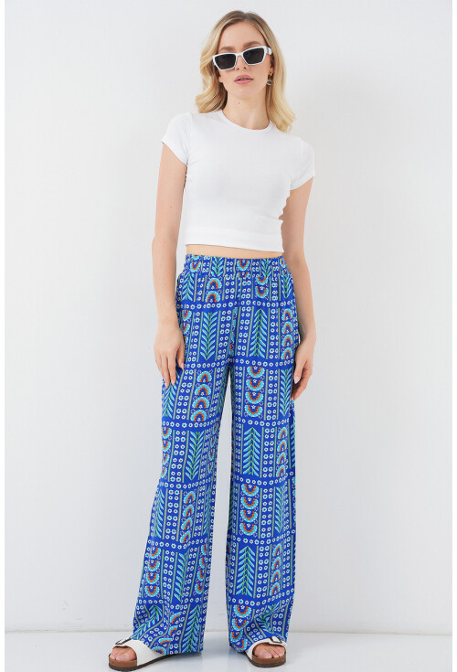 Kadın Desenli Viskon Pantolon 6749