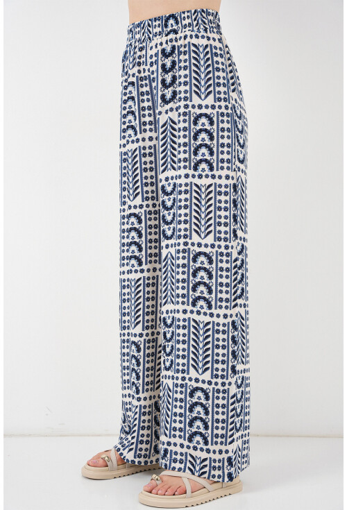 Kadın Desenli Viskon Pantolon 6749